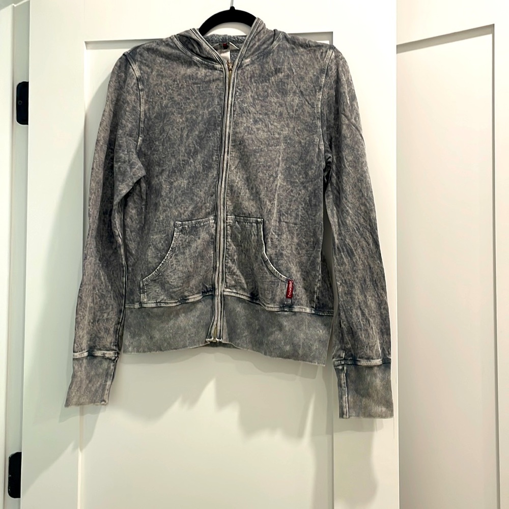 Womens washed out gray Hardtail zip up